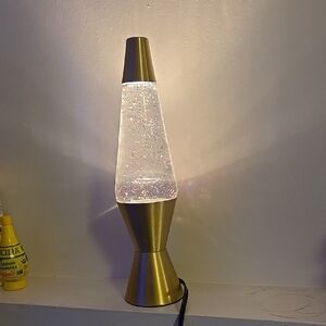 Elegant Gold Lava Lamp with Glitter
